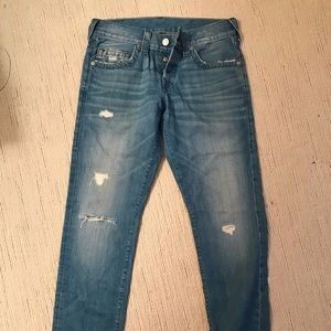 Men’s True Religion Straight leg distressed jeans